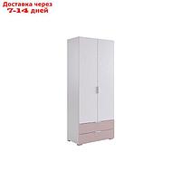 Шкаф двухдверный Зефир 108.01 белое дерево/пудра розовая (эмаль)