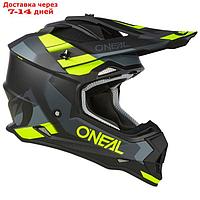 Шлем кроссовый O'Neal 2Series Spyde V.23, ABS, матовый, серый/желтый, M