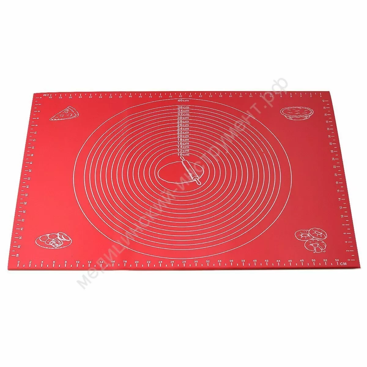 Коврик силиконовый для раскатки теста (45 х 36 см) Красный - фото 2 - id-p175028303