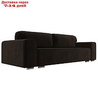Прямой диван "Лига 029", механизм пантограф, НПБ, микровельвет, цвет коричневый