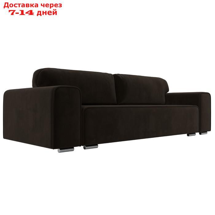 Прямой диван "Лига 029", механизм пантограф, НПБ, микровельвет, цвет коричневый - фото 1 - id-p226871140