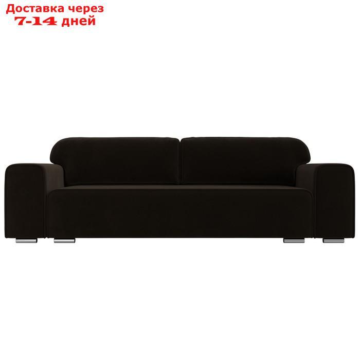 Прямой диван "Лига 029", механизм пантограф, НПБ, микровельвет, цвет коричневый - фото 2 - id-p226871140