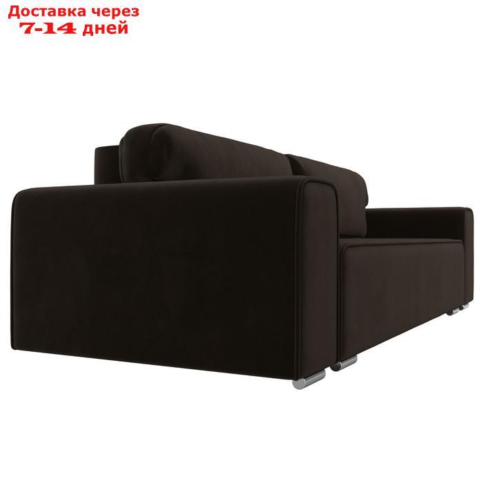 Прямой диван "Лига 029", механизм пантограф, НПБ, микровельвет, цвет коричневый - фото 3 - id-p226871140