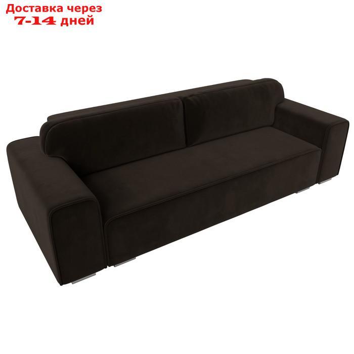 Прямой диван "Лига 029", механизм пантограф, НПБ, микровельвет, цвет коричневый - фото 5 - id-p226871140