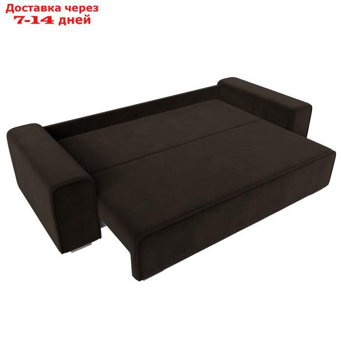 Прямой диван "Лига 029", механизм пантограф, НПБ, микровельвет, цвет коричневый - фото 8 - id-p226871140