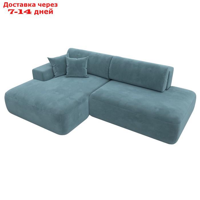 Угловой диван "Лига 036 Модерн", левый угол, механизм еврокнижка, НПБ, велюр, бирюзовый - фото 5 - id-p226871142
