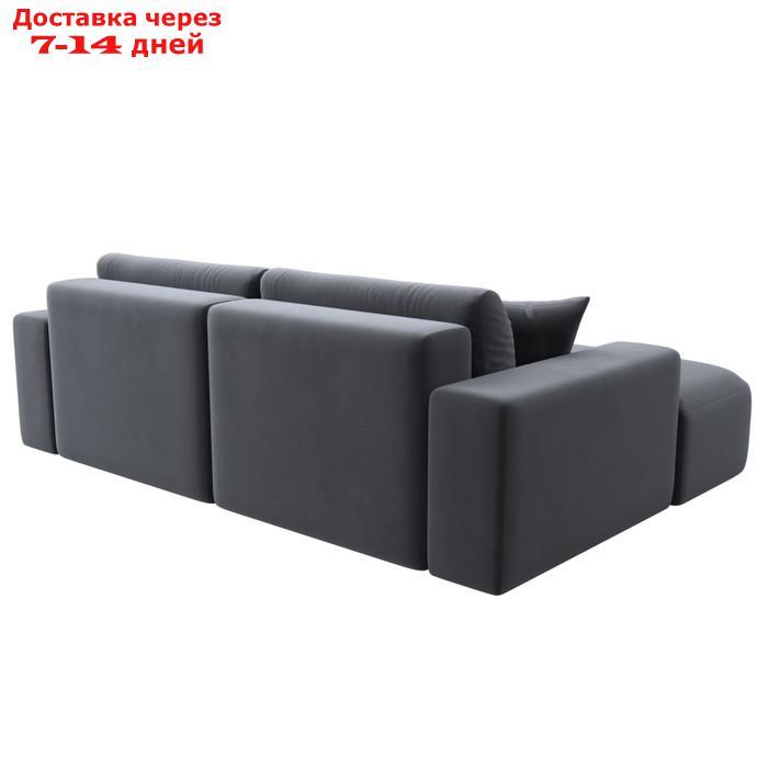 Угловой диван "Лига 036 Классик", левый угол, механизм еврокнижка, НПБ, велюр, серый - фото 6 - id-p226871143