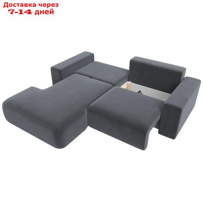 Угловой диван "Лига 036 Классик", левый угол, механизм еврокнижка, НПБ, велюр, серый - фото 8 - id-p226871143