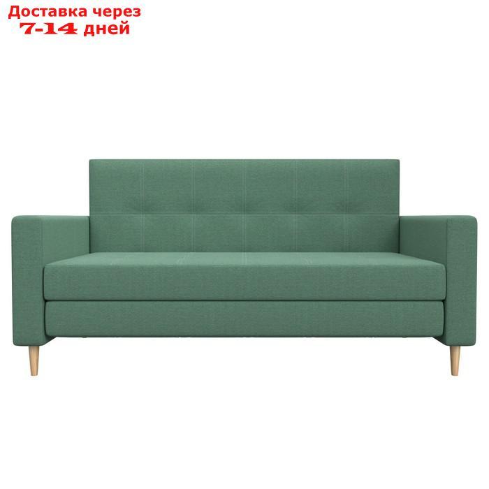 Прямой диван "Лига 038", механизм раскладушка, ППУ, рогожка, цвет амур зелёный - фото 2 - id-p226871146
