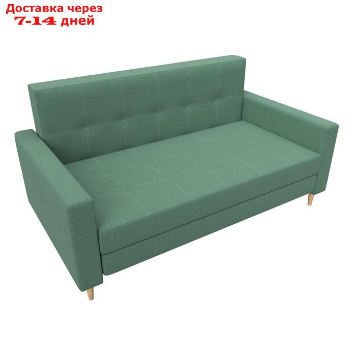 Прямой диван "Лига 038", механизм раскладушка, ППУ, рогожка, цвет амур зелёный - фото 5 - id-p226871146