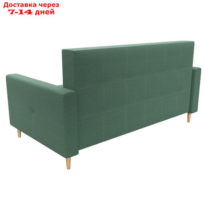 Прямой диван "Лига 038", механизм раскладушка, ППУ, рогожка, цвет амур зелёный - фото 6 - id-p226871146