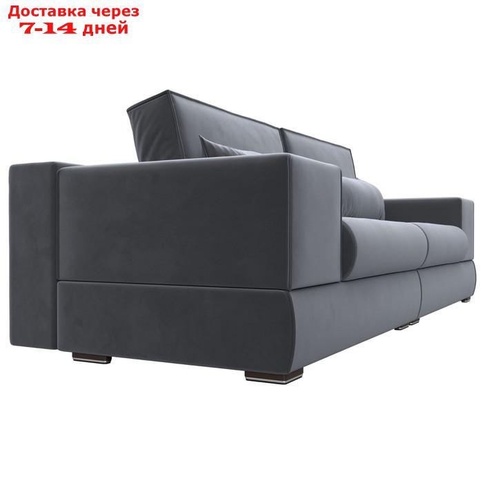 Прямой диван "Лига 037", механизм пантограф, НПБ, велюр, цвет серый - фото 4 - id-p226871148
