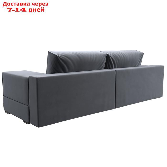 Прямой диван "Лига 037", механизм пантограф, НПБ, велюр, цвет серый - фото 7 - id-p226871148