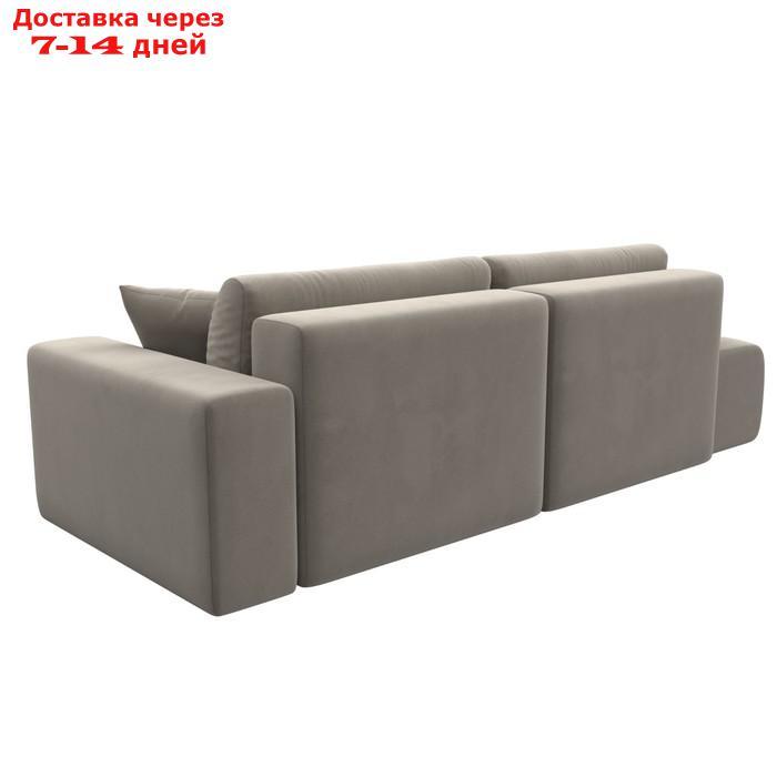Прямой диван "Лига 036 Модерн", подлокотник справа, еврокнижка, микровельвет, бежевый - фото 5 - id-p226871149