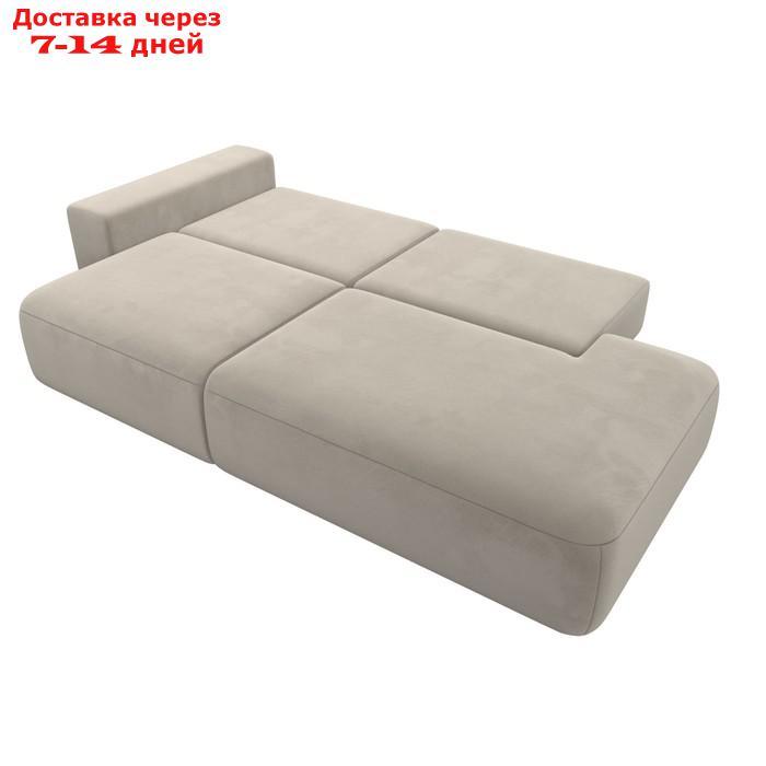Прямой диван "Лига 036 Модерн", подлокотник слева, еврокнижка, микровельвет, бежевый - фото 9 - id-p226871150