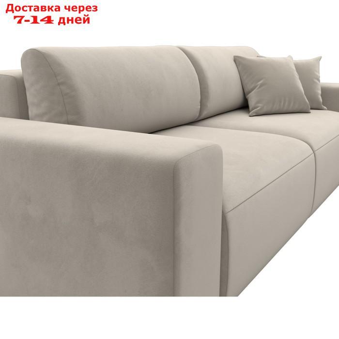 Прямой диван "Лига 036 Классик", механизм еврокнижка, НПБ, микровельвет, цвет бежевый - фото 3 - id-p226871151