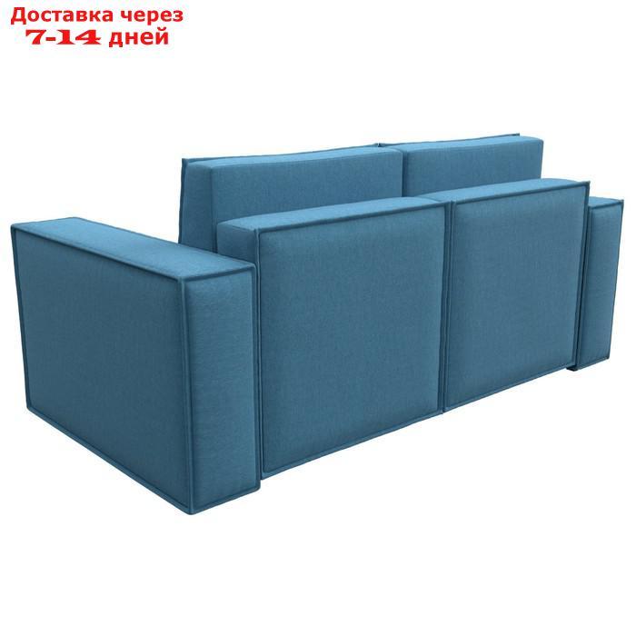 Прямой диван "Куба мини", механизм раскладушка, НПБ, рогожка, цвет амур голубой - фото 7 - id-p226871155