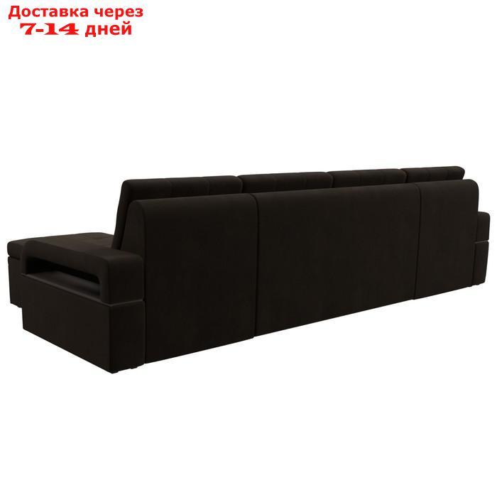 П-образный диван "Лига 035 мини", механизм дельфин, ППУ, микровельвет, цвет коричневый - фото 6 - id-p226871158
