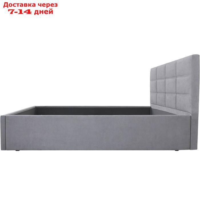Кровать мягкая с подъёмным механизмом "Классик", 1400×2000 мм, велюр, цвет серый - фото 3 - id-p226871164