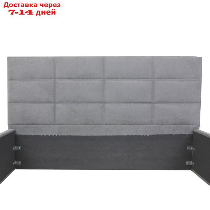 Кровать мягкая с подъёмным механизмом "Классик", 1400×2000 мм, велюр, цвет серый - фото 4 - id-p226871164