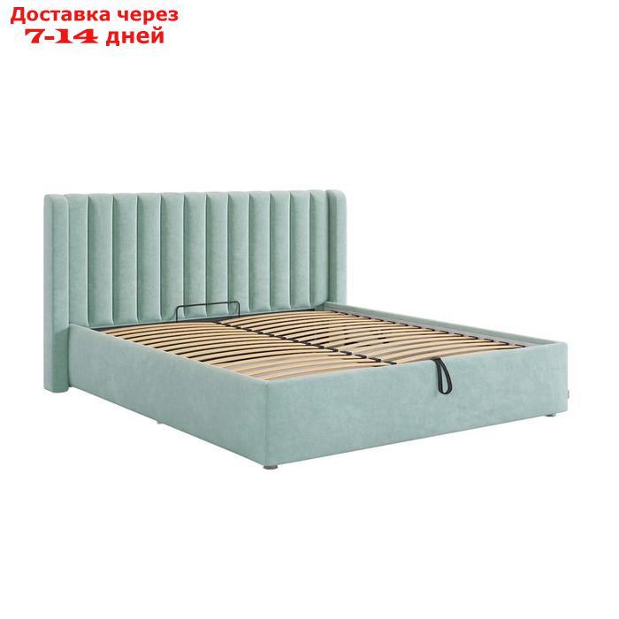 Кровать с подъемным механизмом Ева 160х200 см, мята (велюр) - фото 2 - id-p226871165