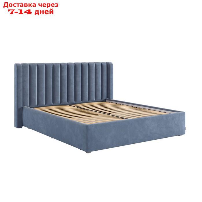 Кровать с основанием Ева 160х200 см, топаз (велюр) - фото 2 - id-p226871166