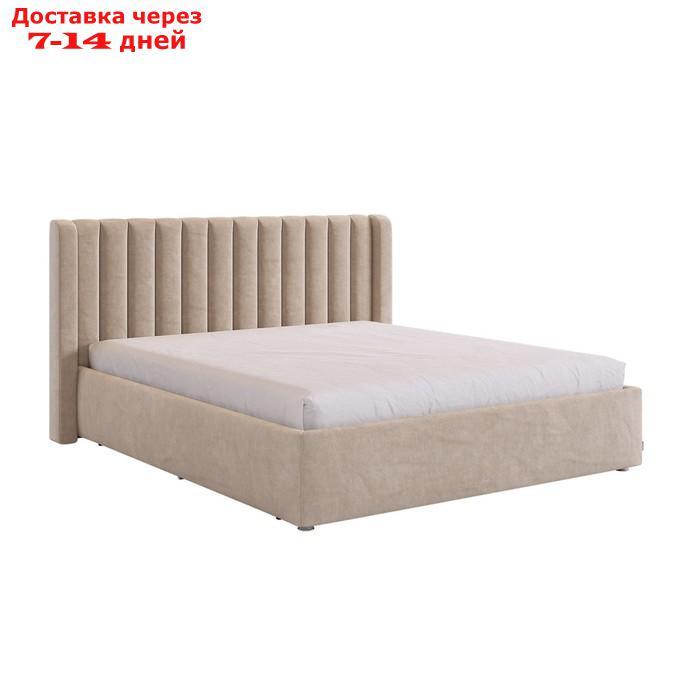 Кровать с основанием Ева 160х200 см, капучино (велюр) - фото 1 - id-p226871167