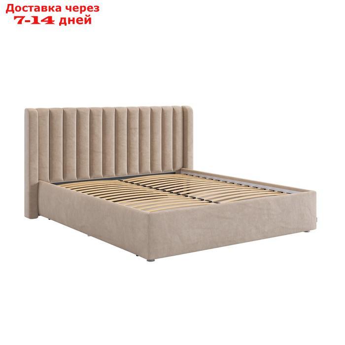 Кровать с основанием Ева 160х200 см, капучино (велюр) - фото 2 - id-p226871167