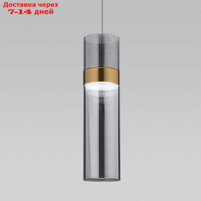 Светильник подвесной Eurosvet Lumen 50244/1 LED, 12 Вт, 4200К, 594Лм, 80х80 мм, цвет латунь, дымчатый - фото 2 - id-p226870255