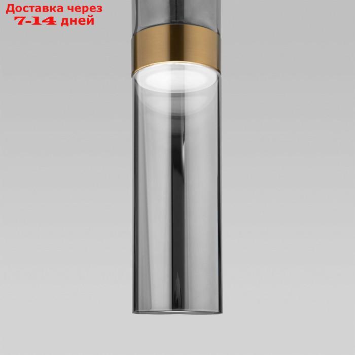 Светильник подвесной Eurosvet Lumen 50244/1 LED, 12 Вт, 4200К, 594Лм, 80х80 мм, цвет латунь, дымчатый - фото 3 - id-p226870255