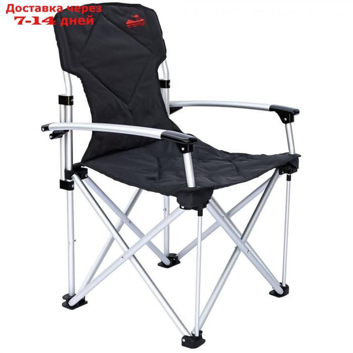 Кресло раскладное с жёсткими подлокотниками, 67/60 х 55 х 48/97 см, цвет чёрный/серый - фото 1 - id-p226872219