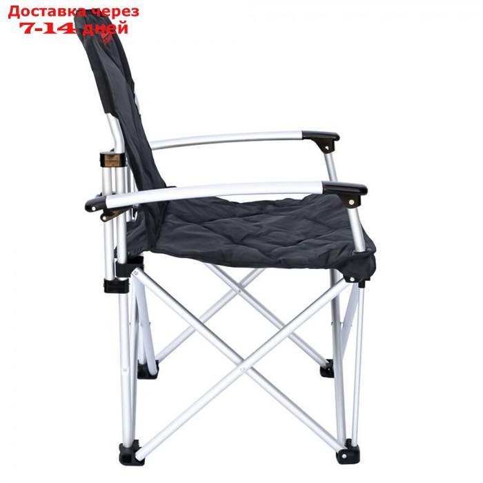 Кресло раскладное с жёсткими подлокотниками, 67/60 х 55 х 48/97 см, цвет чёрный/серый - фото 3 - id-p226872219