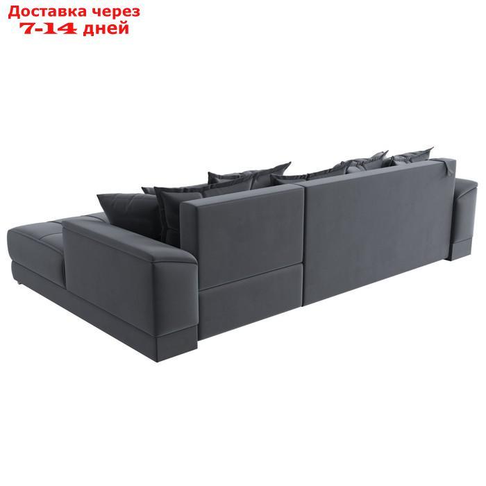 Угловой диван "НордСтар", правый угол, механизм еврокнижка, ППУ, велюр, цвет серый - фото 6 - id-p226871196