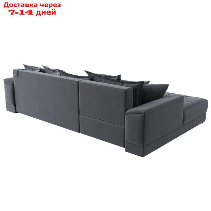Угловой диван "НордСтар", левый угол, механизм еврокнижка, ППУ, велюр, цвет серый - фото 6 - id-p226871197