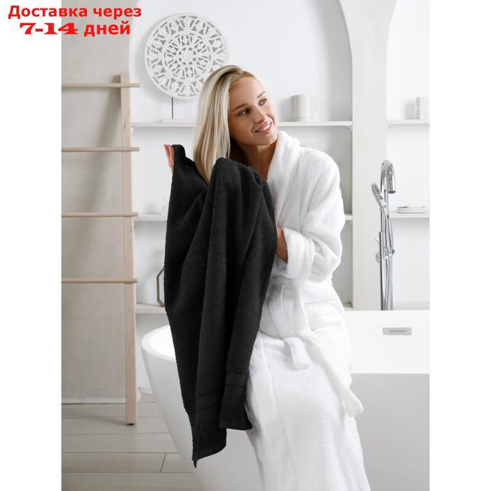 Комплект махровых полотенец Black, размер 30х50 см, 50х100 см, 70х140 см - фото 3 - id-p226901035