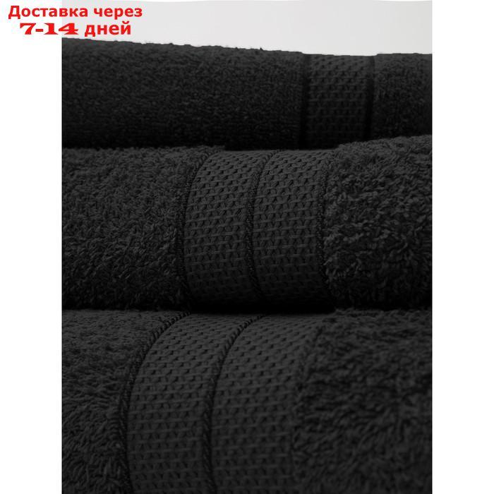 Комплект махровых полотенец Black, размер 30х50 см, 50х100 см, 70х140 см - фото 6 - id-p226901035