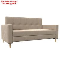 Прямой диван "Лига 038", механизм раскладушка, ППУ, велюр, цвет бежевый