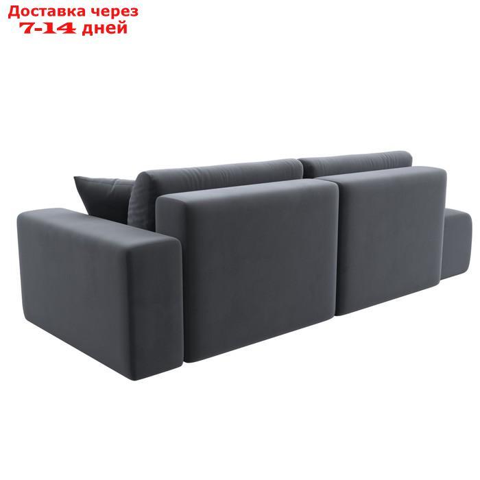 Прямой диван "Лига 036 Модерн", подлокотник справа, еврокнижка, велюр, серый - фото 5 - id-p226871206
