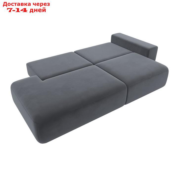 Прямой диван "Лига 036 Модерн", подлокотник справа, еврокнижка, велюр, серый - фото 9 - id-p226871206