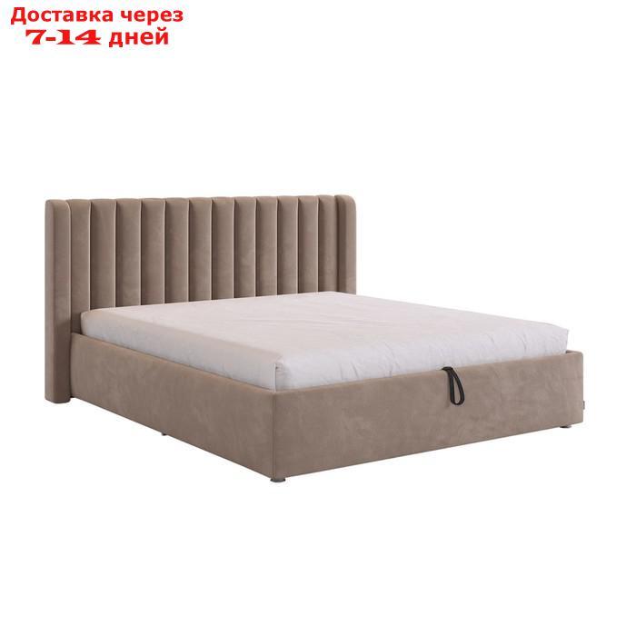 Кровать с подъемным механизмом Ева 160х200 см, латте (велюр) - фото 1 - id-p226871224