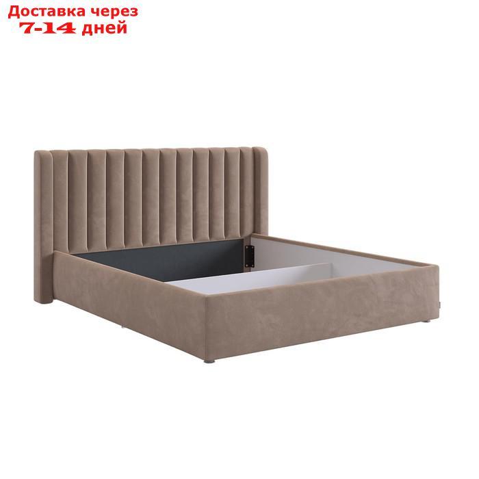 Кровать с подъемным механизмом Ева 160х200 см, латте (велюр) - фото 4 - id-p226871224