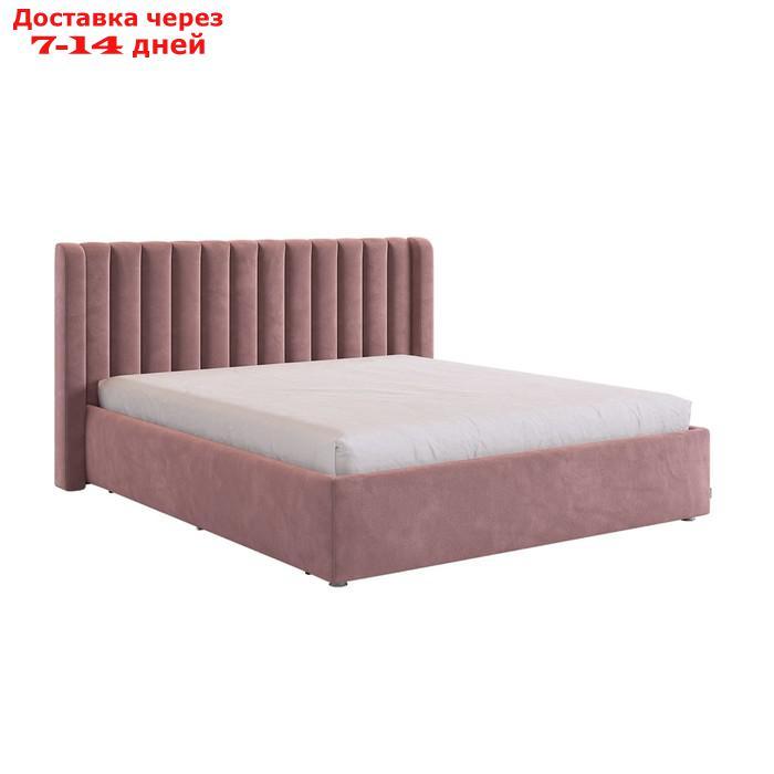 Кровать с основанием Ева 160х200 см, пудра (велюр) - фото 1 - id-p226871225