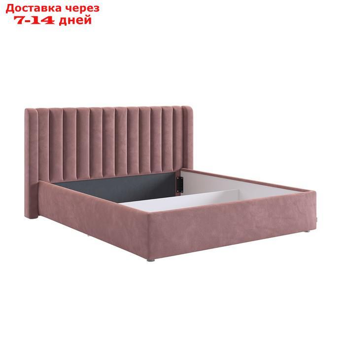 Кровать с основанием Ева 160х200 см, пудра (велюр) - фото 3 - id-p226871225
