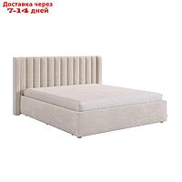 Кровать с основанием Ева 160х200 см, крем (велюр)