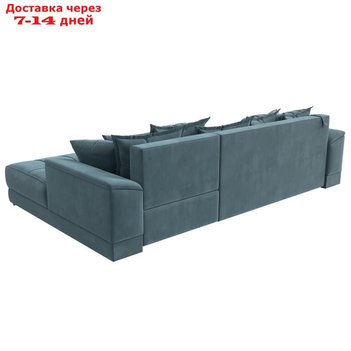 Угловой диван "НордСтар", правый угол, механизм еврокнижка, ППУ, велюр, цвет бирюзовый - фото 6 - id-p226871254