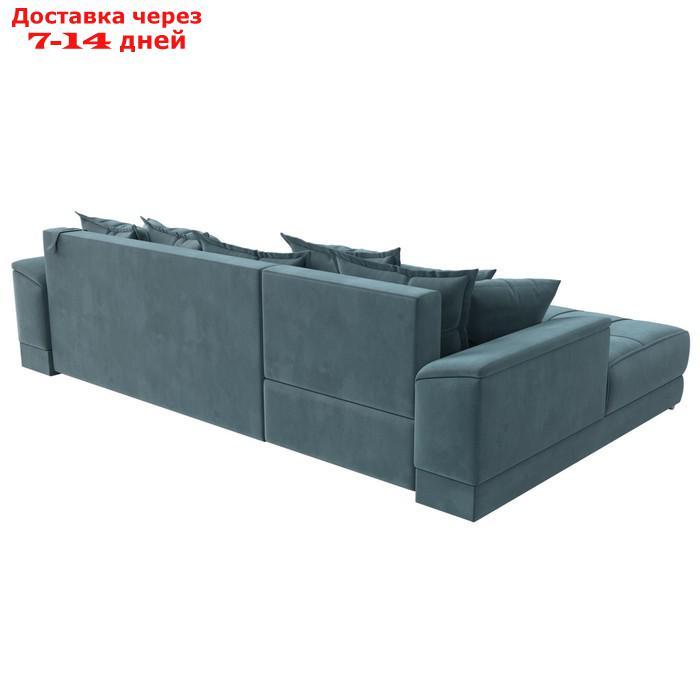 Угловой диван "НордСтар", левый угол, механизм еврокнижка, ППУ, велюр, цвет бирюзовый - фото 6 - id-p226871255