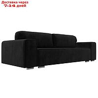 Прямой диван "Лига 029", механизм пантограф, НПБ, велюр, цвет чёрный