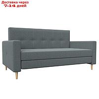 Прямой диван "Лига 038", механизм раскладушка, ППУ, рогожка, цвет амур серый