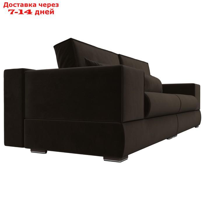 Прямой диван "Лига 037", механизм пантограф, НПБ, микровельвет, цвет коричневый - фото 4 - id-p226871263
