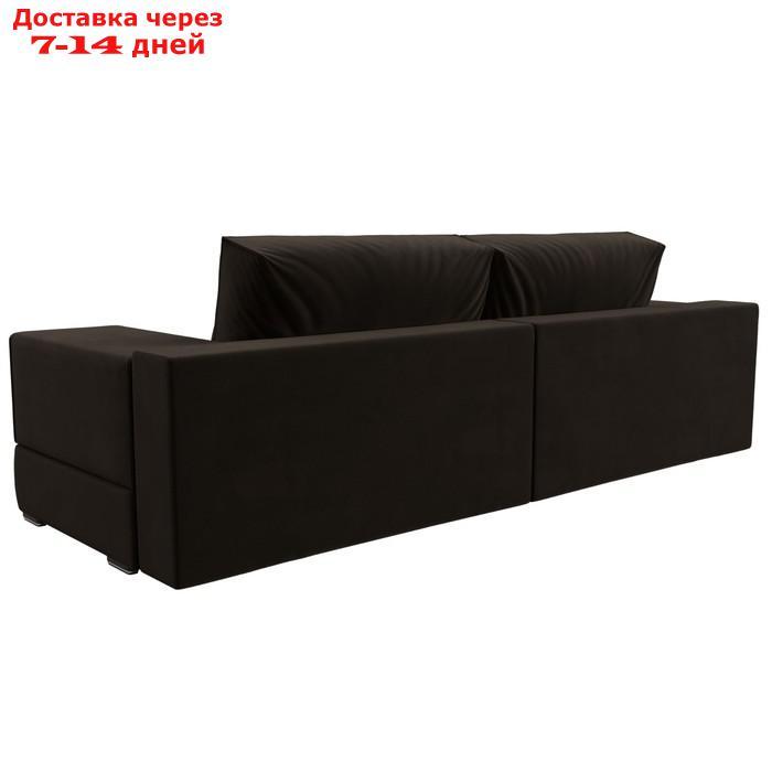 Прямой диван "Лига 037", механизм пантограф, НПБ, микровельвет, цвет коричневый - фото 7 - id-p226871263